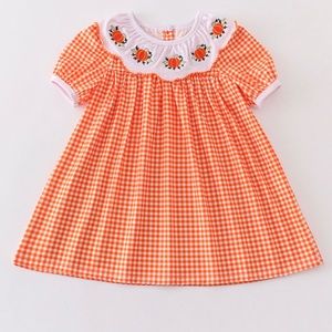 Gingham Pumpkin Orange Dress